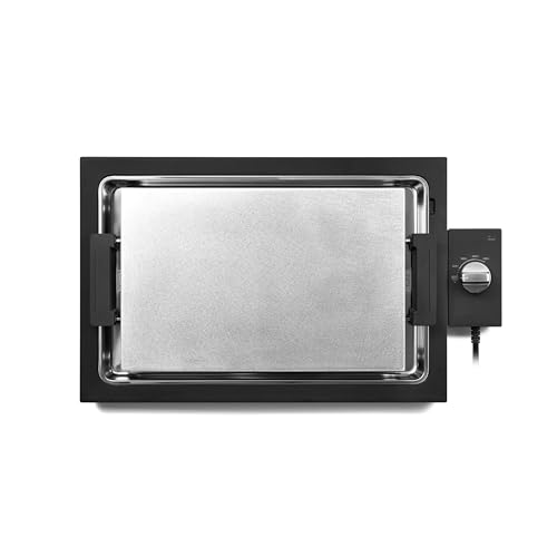 BALMUDA The Teppanyaki | 6.6mm Cladding Plate Hot Plate with Precise Temperature Control (320°F–430°F) | 360° Cooking Design | Perfect for Steak, Okonomiyaki, Crepes, and More