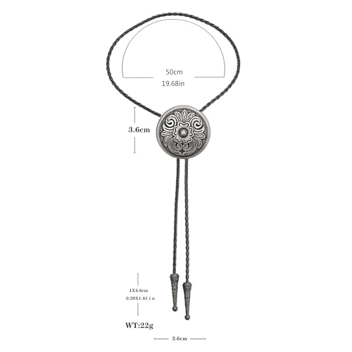 Image of Jeilwiy Bolo Tie for Men, Western Bolero Tie Cowboy Ties Native American Cowgirl Bolo Tie Accessories for Men Women