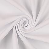 Mondo Tessuti - Tessuto Felpa Cotone Non Garzata Tinta Unita a metraggio Tessuto Estivo Ideale per Felpe Altezza 180cm(A Metro, Bianco)