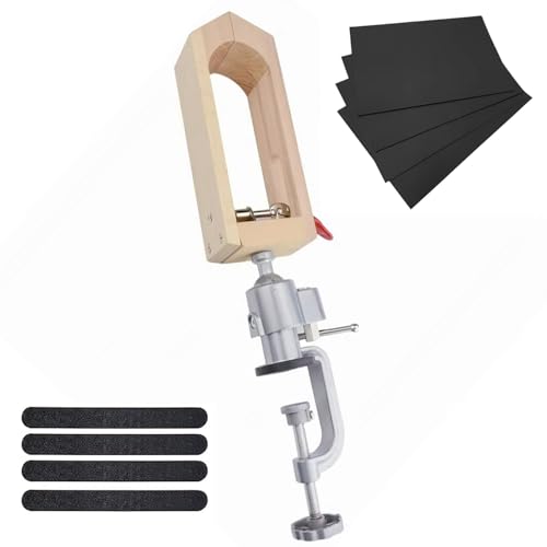 Universal Rotating Pony Leather Working Tools 360 Rotation Universal Rotatable Adjustment Leather Sewing Kit Table Desktop Stitching Pony Horse Clamp with Handle for DIY Hand Stitching