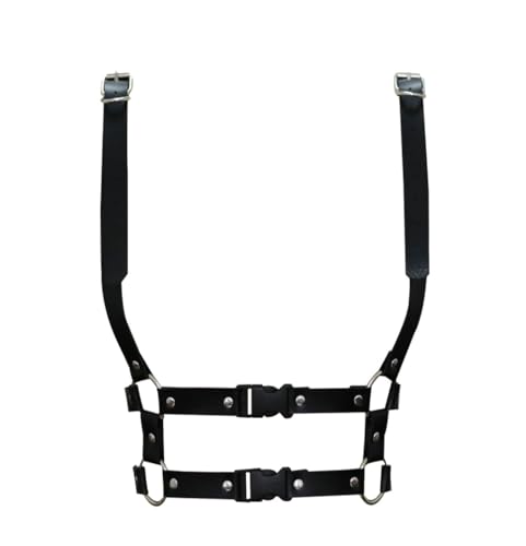 Punk Black Leather Chest Harness Vest Gothic Body Waist Belt Chain Bra Harajuku Straps Rave Dress Party Accessory for Women Girls
