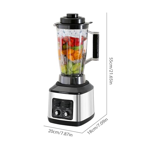 Batidora multifunción de 4000 W, 2 en 1, 2 L, batidora profesional con 2 cuencos, actualización del motor, 6 cuchillas de acero inoxidable, 15 ajustes de velocidad, para batidos, batidos, alimentos (3 - imagen 2