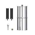 AQUA CREST Gravity Water Filter System, NSF/ANSI 42&372 Certified Black Carbon Filters, Reduce Lead and Up to 99% Chlorine, 2.25G, for Home, Camping, RVing, Off-Grid, Emergencies, AQ-TN-A
