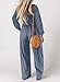 Dokotoo Womens Plus Size Dusk Blue Jumpsuits for Women Overalls Loose Casual Wide Leg One Piece Long Sleeve Solid Jumpsuit Long Pant Rompers with Pockets 2025 Fashion XX-Large