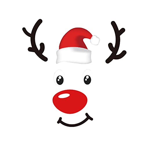 Sapin Noel Réutilisable Déco Noël Fenetre Autocollants de porte de noël mignon bonhomme de neige père noël décoration de porte de noël autocollants décoration avec de la colle (a-Red, One Size) Cover