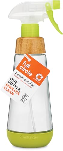 Image of Full Circle Refill-Ready Glsss Spray Bottle, Bamboo, Plant, Hair & Beauty | Sustainable & refillable, with stream & mist settings plus a protective silicone boot.