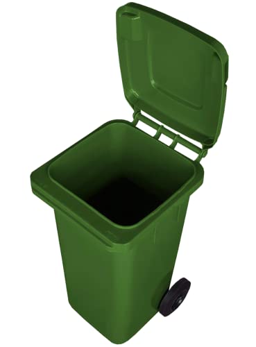 Miniatura 3 de Jestic Cubo De Basura 120 240 Para Basura Basura Con Ruedas De Goma Silenciosas Para Recogida Diferenciada, Reciclaje Interior Exterior En840 120 Litros, Verde