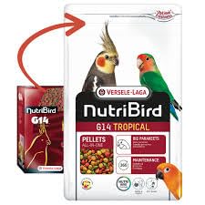 Versele Laga Nutribird G14 Tropical 1kg - Parrot Food - Pellets - Grain Flavor - 1000g (1 kg) - Large Parrots - Adult - Parrot Owners