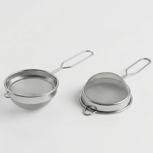 Image of Tea Filter,Chai Chhalni, Coffee Strainer, Tea Infuser, Juice and Oil Filter with Wire Handle and Stainless Steel (Tea Strainer 2 Pcs)