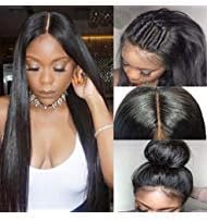 150% Density Lace Front Human Hair Wigs Straight Brazilian Virgin Human Hair Wigs Remy Pre Plucked Hair Line With Baby Hair For Women in Stock 14"