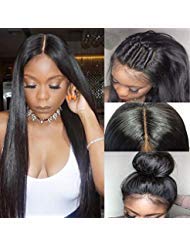 150% Density Lace Front Human Hair Wigs Straight Brazilian Virgin Human Hair Wigs Remy Pre Plucked Hair Line With Baby Hair For Women in Stock 14"
