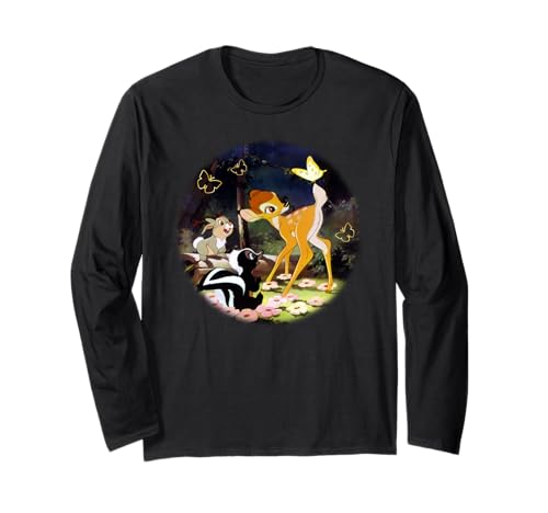 T-shirt Bambi Disney motif forêt vêtements manches longues coton col rond