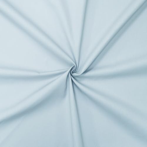 Coupon tissu popeline 100% coton - Tissu coton - Tissu popeline de coton (1m x 1m46, Bleu clair)