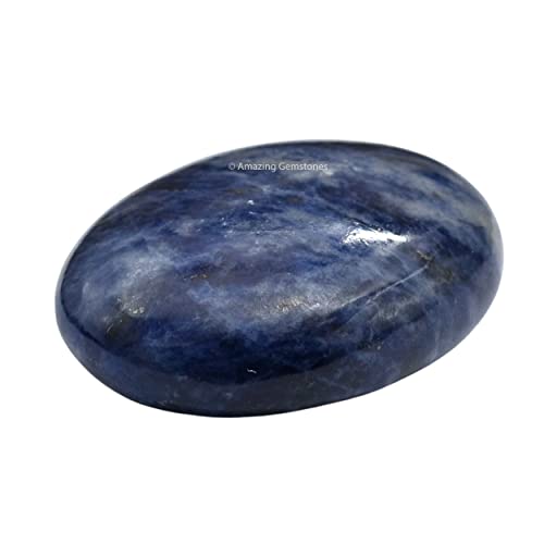 Image of Amazing Gemstone Sodalite Crystals and Healing Stones - Large Palm Stone Crystals Piedra - Crystal for Good Luck, Balanced Positive Energy, Meditation - Unique Stocking Stuffers Gifts for Women, Men