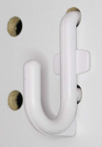 Plastic White J Style Pegboard Hooks Garage Tool Storage fits 1/4" Pegboard Holes (Pegboard NOT Included) (50) - Thumbnail 4