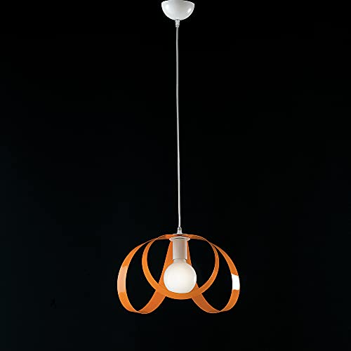 Lustre shabby chic bon-91 suspension orange et blanc 1 lumière au design moderne suspendu