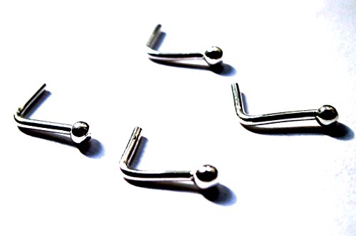Tiny Nose Stud, Fine Silver Nose Stud, Minimalist Nose Stud, Dot Nose Stud, L Shaped