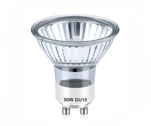 AuraDecor GU10 Halogen Light Bulb, 50W, 2800K Warm White, Dimmable Spotlights for Track & Candle Warmer Lamps (1, Warm White)