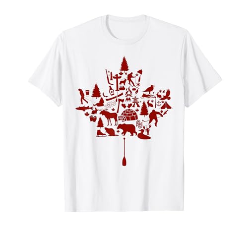 Symboles du Canada Feuille d'érable Fiers Canadiens Hommes Femmes Enfants T-Shirt