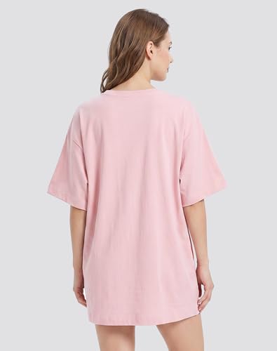 Image of VIUTIL Womens Oversized T Shirt Dress Short Sleeve Crewneck Cotton Mini Dress with Pockets 2026 Casual Summer Clothes