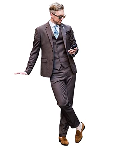 Costume 3 pièces homme coupe ajustée confortable contre les plis
