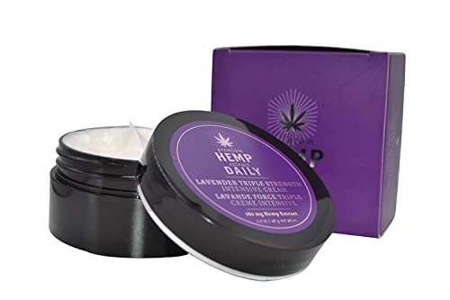 Hemp Daily Intensive Cream | Hemp Cream With Essential Oils | Vegan, Organic Ingredients | 1.7 Ounces (Lavender Triple Strength, Single) #TOP1