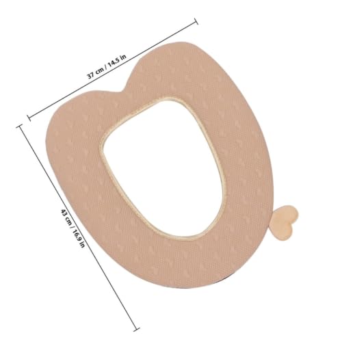 Toilet Seat Cover with Handle Khaki Plush Warm Soft Bathroom Home