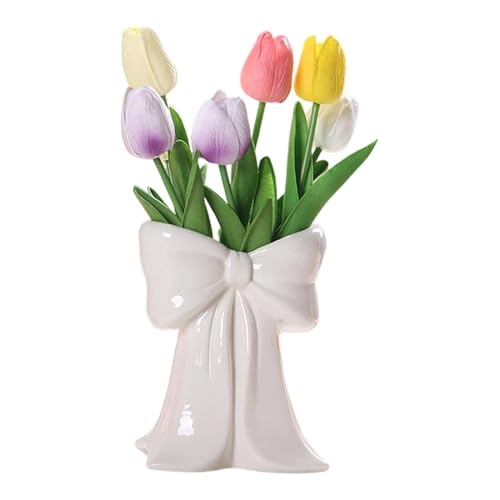Jarrón decorativo con lazo de mesa para arreglos florales elegantes 8