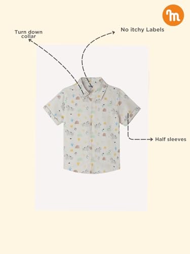 Milou Cotton Half Sleeves All Over Printed Bio Washed Shirt - Off-White - Image 3 thumbnail