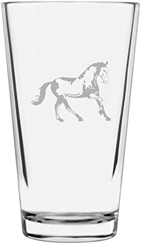 Abaco Barb (cuerpo) - Vaso de pinta grabado con temática de caballo de 16 onzas