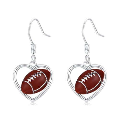 Boucles d'oreilles volley en argent 925 pendantes et hypoallergéniques pour fans de foot et basket