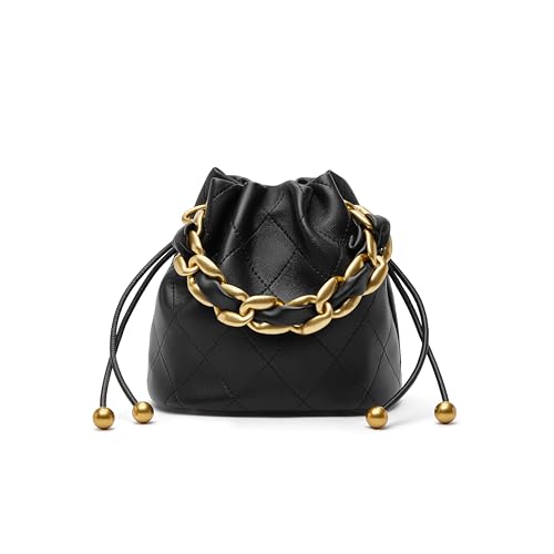 DORIS&JACKY Lambskin Drawstring Bucket Bag