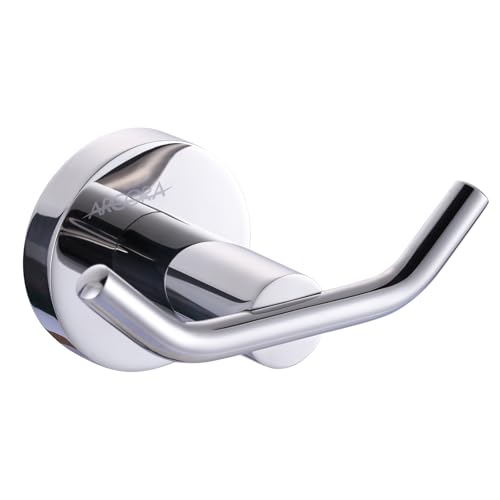 ARCORA Stainless Steel Towel Hooks: Chrome Towel Hooks for Bathroom Heavy Duty Robe Hook for Bathroom Bedroom