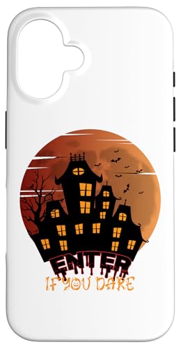 nEB z[ Enter If You Dare Haunted House Bats Scary X}zP[X iPhone 16 p
