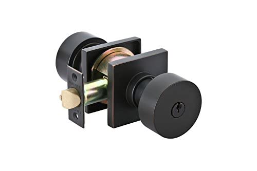 Oil Rubbed Bronze Round Knob with Square Rosette