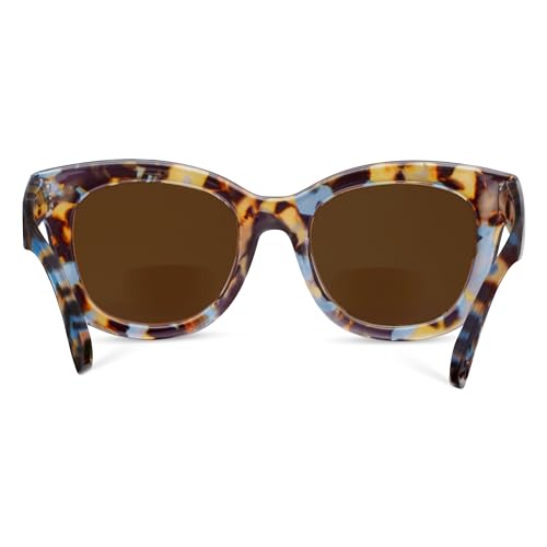 Peepers by PeeperSpecs Women's Center Stage Sun Soft Square Sunglasses, Blue Quartz, +3.004