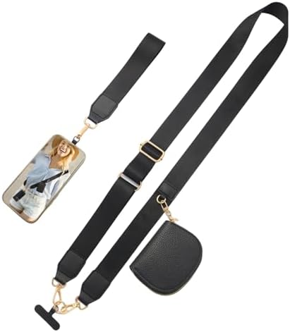 Clip And Go Strap For Phone With Wallet Crossbody Phone Lanyard Adjustable And Detachable RFID Wristlet Wallet With ID Window And Zipper, Pink - View #2