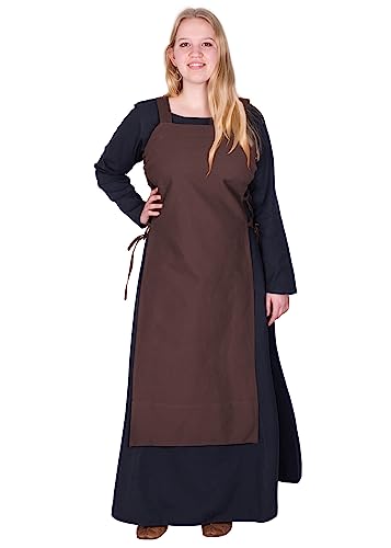 Battle-Merchant Mittelalter Überkleid Tinna Trägerkleid für Damen | Kleid Schürze mit Schnürung ärmellos Baumwolle Kostüm | LARP Wikinger Tinna...