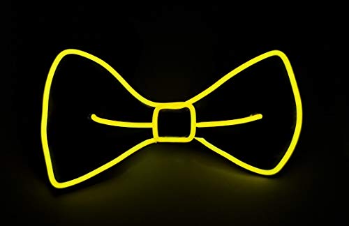 SOUTHSKY LED Leuchtend Fliegen Krawatte Neuheit mit Licht Neon Lichter Blinker leuchtende Einstellbar für Karneval Halloween Kostüm Geburtstag Cosplay Party (Gelb Licht)