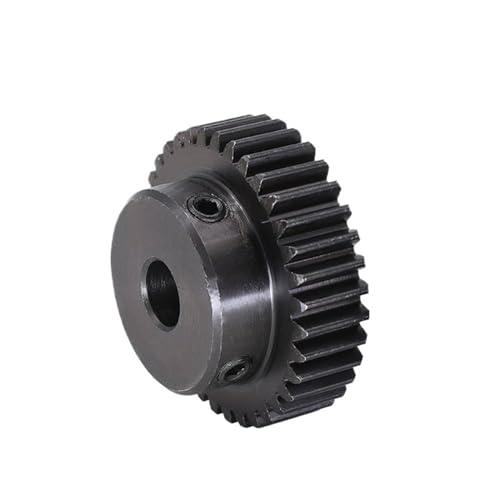 Bevel Gear Pinion Hardware Mechanical Module 1 Motor Gear 1M-36T/37Teeth Carbon Steel Blackening Spur Gear Bore Size 6/8/10/12mm(12mm-37 Teeth)