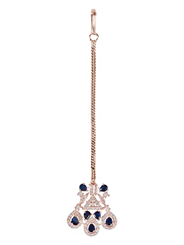 Maang Tikka oro rosa joya tradicional para bodas festividades y eventos de gala