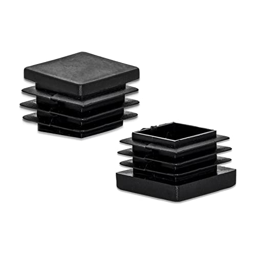 Image of Flyshop 30 x 30 mm, 1.18 inch x 1.18 inch Black Plastic Hole Plugs Square Tubing End Caps Tube Inserts Durable Furniture Glide for Chair Table Stool Leg 8 Pack