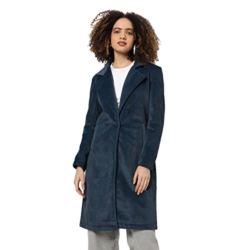 Image of PINACOLADA Women's Regular Fit Long Coat For Winter Wear | Collar Neck | Full Sleeve | Buttoned | Casual Jacket For Woman & Girl | Western Stylish Jacket For Women