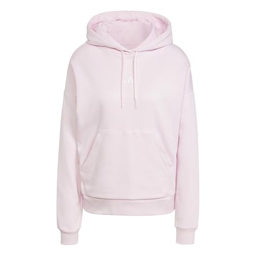 adidas Damen Essentials SMALL Logo Feel Cozy Hoodie, Clear pink/White, M