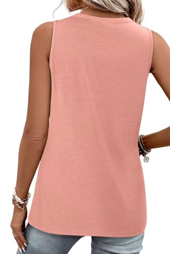 KISSMODA Womens Boho Tops for Summer Sleeveless Tanks Loose Fit Casual Blouse Daily Shirts for Leggings (S-3XL)