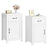   CARPETNAL-Night-Stand-Set-of-2-Nightstands-with-Drawer-Storage-Bed-Side-Table-End-Table-Large-Modern-Wood-Wide-Bedside-Stand-Mid-Century-Night-Stands-for-Bedroom-Living-Room-Sofa-Couch-Office-White