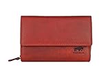 Solo Pelle Damen Leder Geldbörse I Portmonee I Portemonnaie Madrid in Vintage Leder (Vintage Rot) inkl. Geschenkkarton