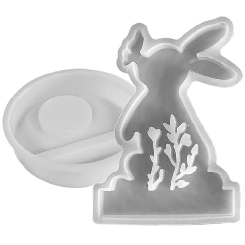 Moldes de silicona de conejo de Pascua, moldes de vela de conejo, moldes de silicona de Pascua, moldes de resina epoxi, moldes de velas de animales para jabón, decoración del hogar