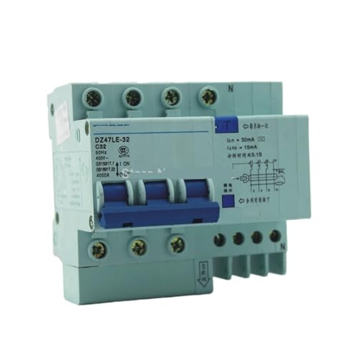 Disjoncteur différentiel 32A 3P+N 400V DZ47LE protection fuite tableau