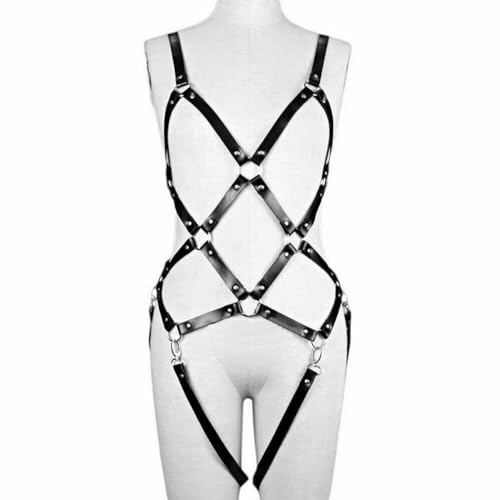 Damen Body Sexy Leder Harness Frauen Geschirre Punk Brustgurte Cupless Lingerie BDSM Riemengeschirr Paare Ouvert Einstellbar Körper Bondage Sexy Kleidung Dessous Nachtwäsche Fesseln Spielzeug – Bild 2